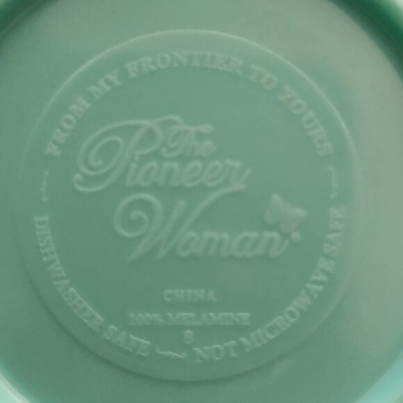 Pioneer Woman 4 Lunch/Salad Plates 4 Bowls Splatter Print Blue and Teal - Picture 5 of 6